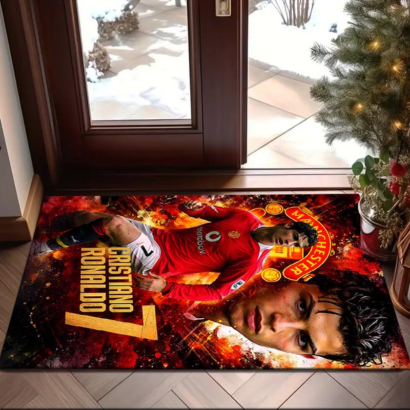 1PC Man United Soccer Action Rug Game Carpet, Floor Mat for Bedroom Living Room Entryway Rug, Home Decor Idea Gift for Christmas birthday