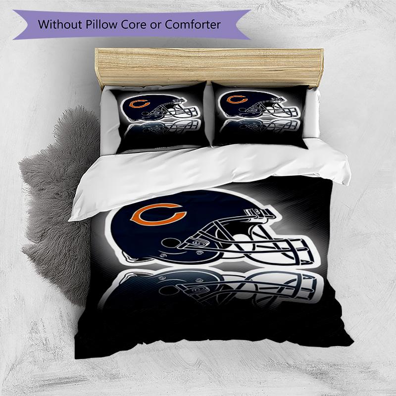 Football Helmet Design Bed Bedding Set 1 Duvet Cover + 2 Pillowcases Soft Breathable Household Bed Linens