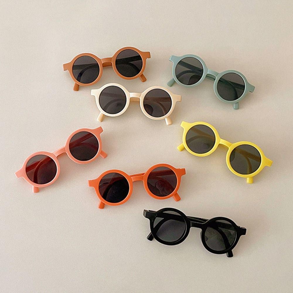 Candy Colored Children's Sunglasses Foldable Design Round Frame Sunglasses For Girls