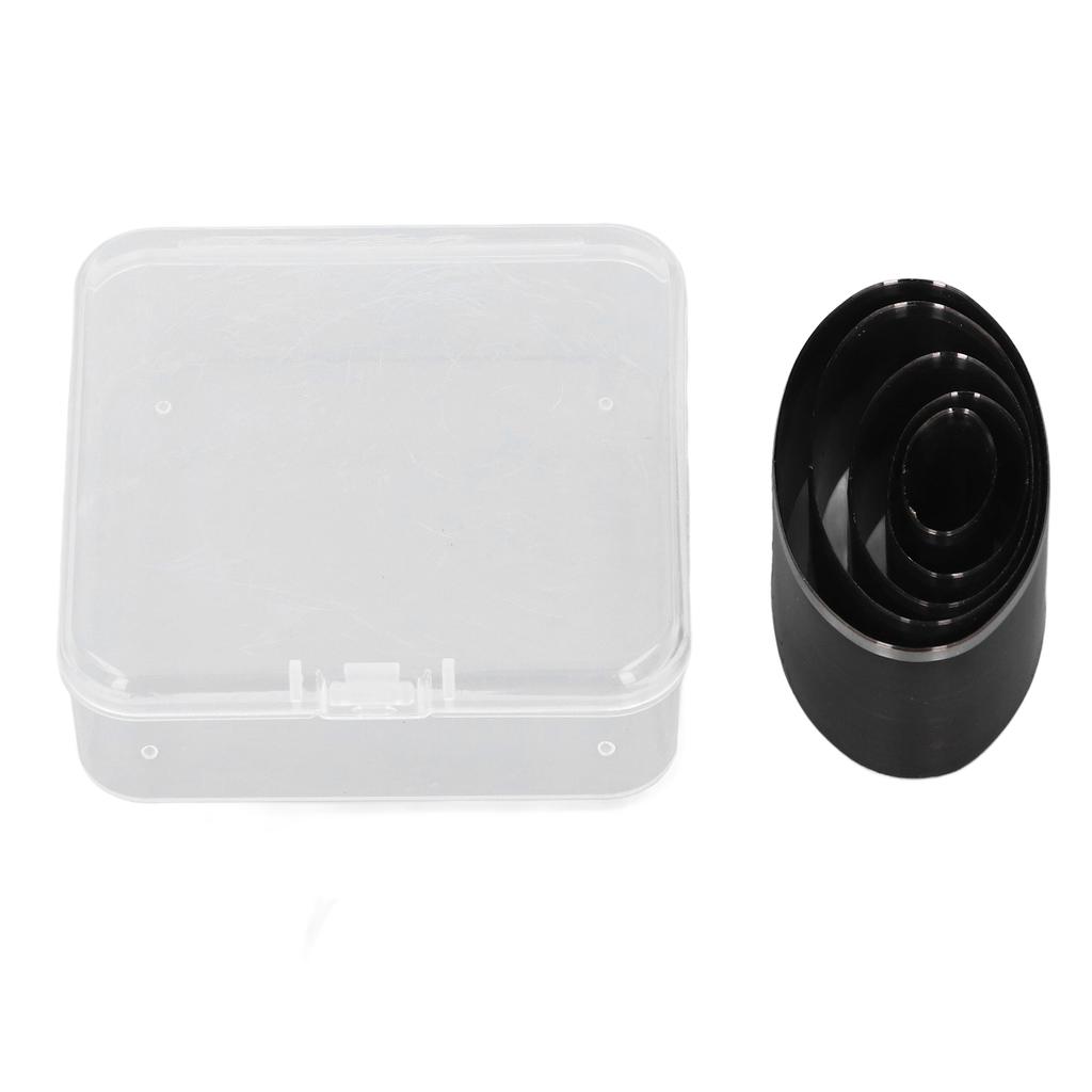 5PCS Set Leather Cutting Die Oval Shape 20-70mm Long Shaft Hollow Punching Tool for Handcraft