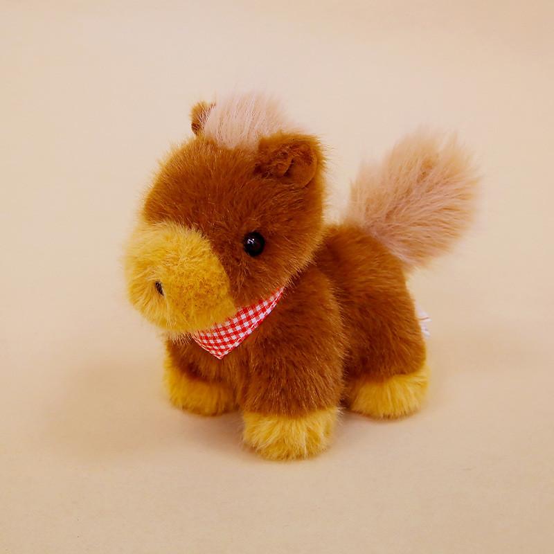 Милый клетчатый шарф Пони Плюшевая игрушка Кукла Настольное украшение Орнамент Для детей и Детский подарок