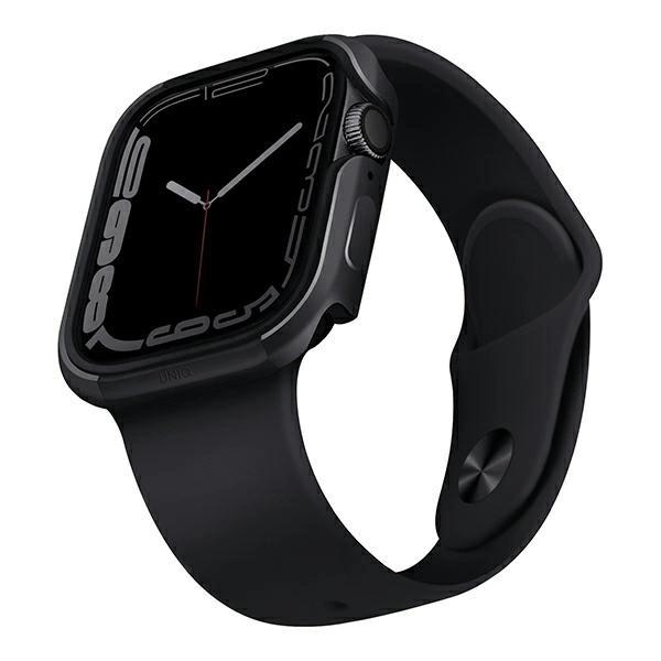 UNIQ etui Valencia Apple Watch Series4/5/6/7/8/9/SE/SE2 45/44mm. grafitowy/graphite