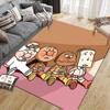 Anpanman Flannel Pattern Square Carpet,Area Rug,Carpet Rug for Living Room Bedroom Sofa Playroom Decor,Non-slip Floor Mat