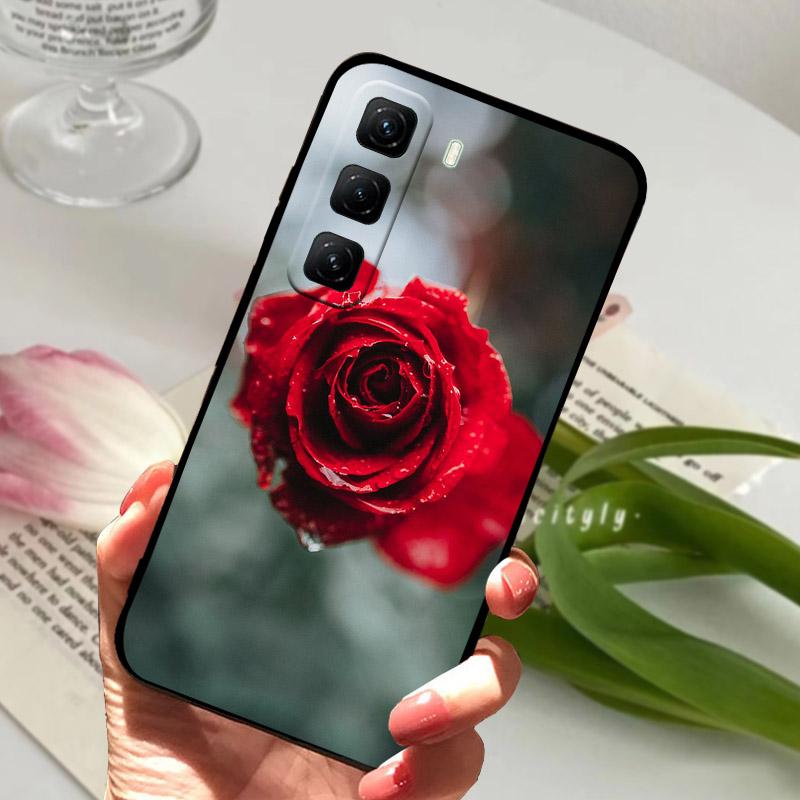 Чехол для телефона Infinix Hot 60 Pro 4G Модный чехол со львом и цветами Для Infinix Hot60 Pro Задний бампер X6885 Мягкий силиконовый ТПУ Fundas
