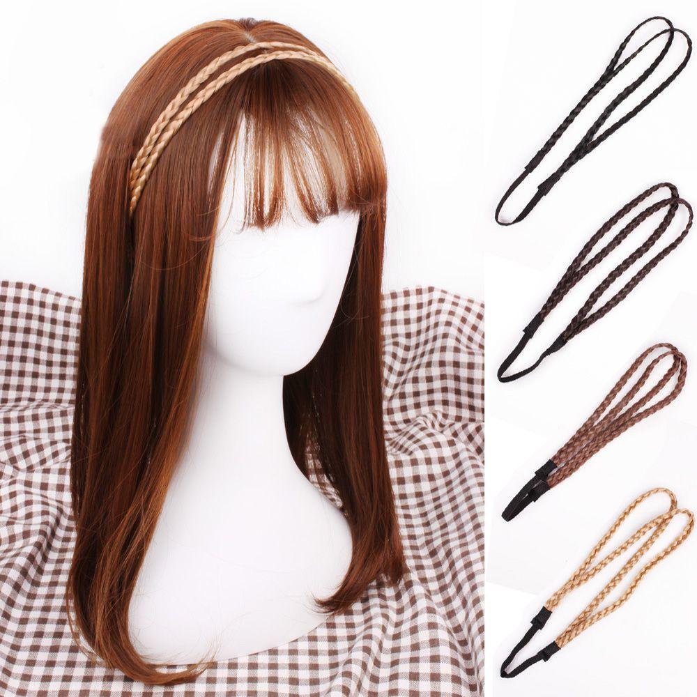 Wig Twist Headband 4 colors Headwear Wig Headband Double Braided Braided Hair Band Synthetic Wig