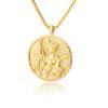 Queen Elizabeth gold coin necklace, titanium plated 18K gold, ins women's collarbone chain, creative gold coin accessories