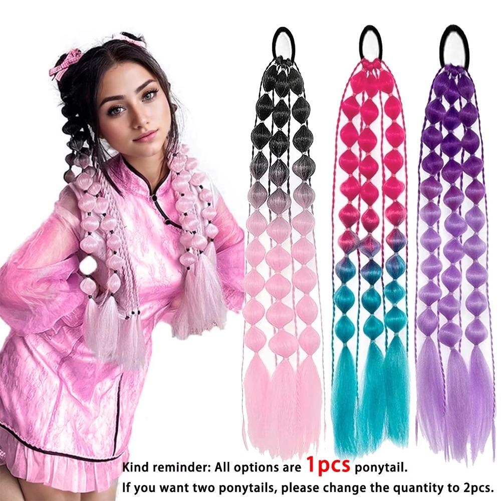 with Hair Tie Kids Bubble Ponytail Extension 20" Ombre Crazy Hair Day Accessories