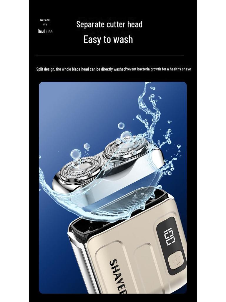 Compact Silent Electric Travel Razor for Men