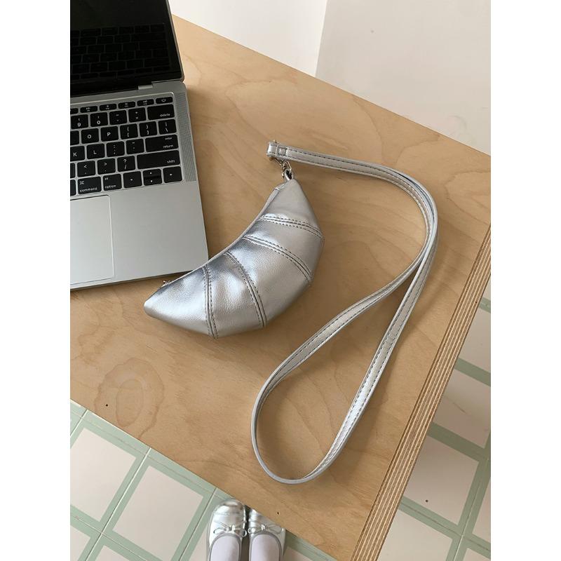 Кошелек для монет, милый дизайн круассана, ниша, мини-вогнутый кроссбоди, помада, наушники, маленькая сумка