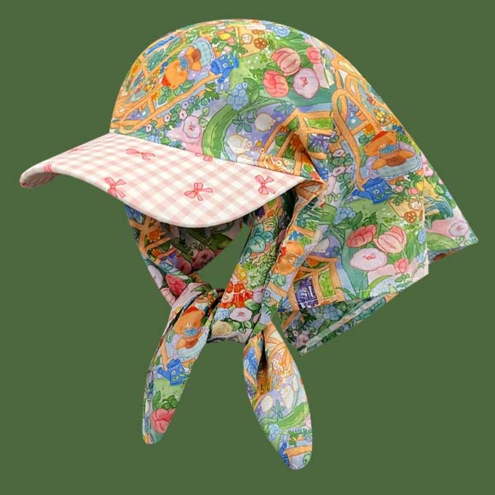 Plaid Scarf Peaked Cap Floral Triangle Headscarf Hat Headscarf Baseball Hat  Mountaineering