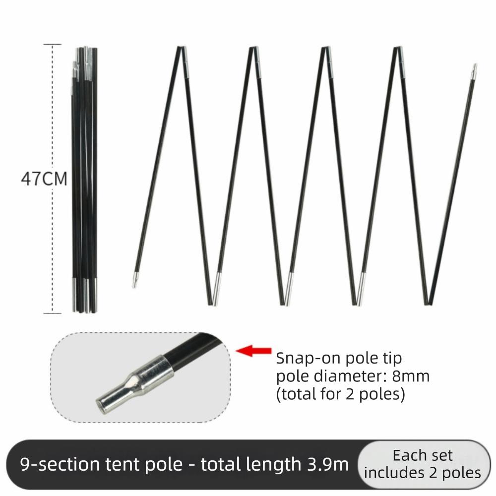 2Pcs Adjustable Camping Tent Poles Fiberglass Fiber Glass Pole Camping Repair Accessories Camping