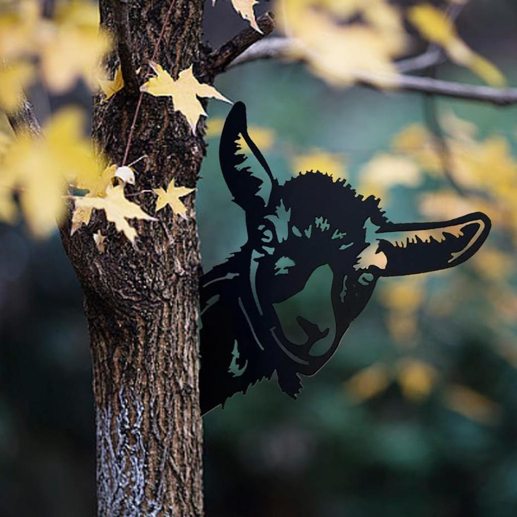 Знаки Peeping Around, забавные животные, металлические знаки, настенное искусство, украшение, наружный декор, садовый забор, украшение двора, патио