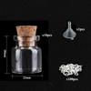 5-10pcs Small Mini Glass Bottles Jars with Cork Stoppers, 100pcs Eye Screws and 1pcs Small Funnels DIY Jewelry Making