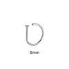 Nose Rings D Shape Hoop Stud Ear Cartilage Piercing Stainless Steel Nostril Jewelry For Women Body