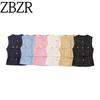 Za Autumn New Arrivals Women's Clothing Zr European and American Style Belted Sleeveless Round Neck Textured Vest 2132091