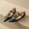Новые туфли для женщин, модные кожаные мокасины во французском стиле, туфли Мэри Джейн на плоской подошве с острым носком для девочек