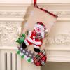 Linen Large Size Christmas Stocking Gift Holders Holiday Party Christmas Fireplace Decorations