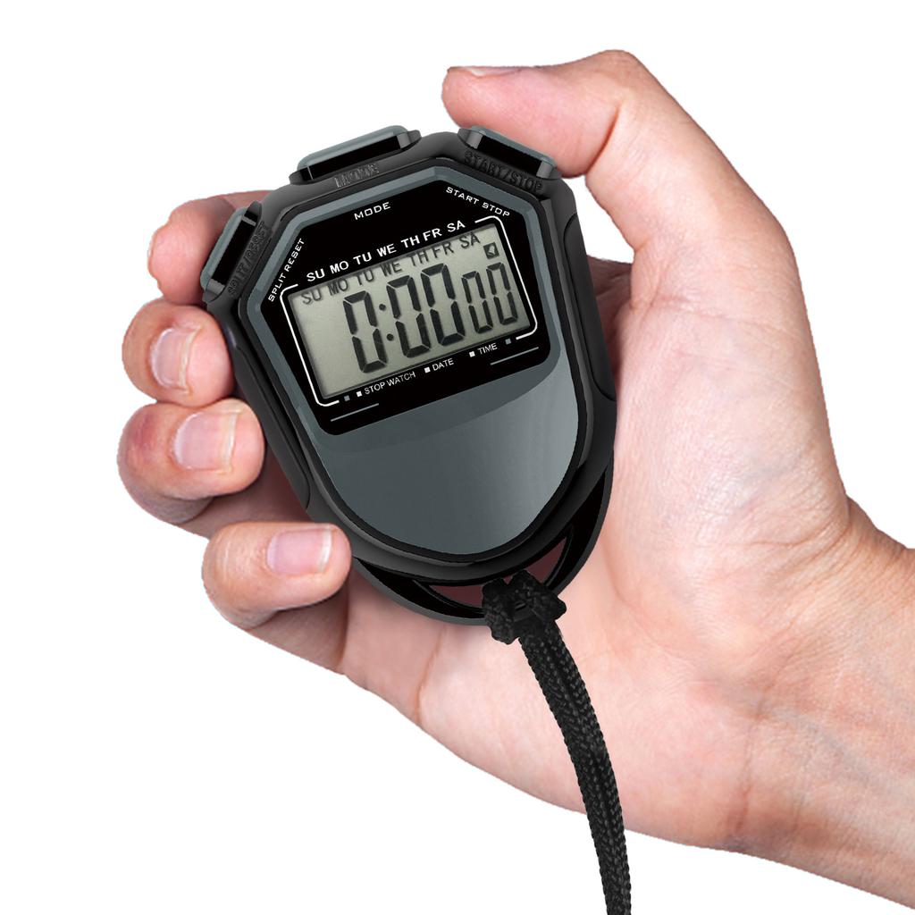 Waterproof Stopwatch Digital Handheld LCD Timer Chronograph Sports Counter with Strap for Swimming Running Football