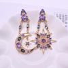 2PC Women's Fashion Design Star Moon Earrings Zircon Accessories Suitable for Date, Party, Festival Gifts
