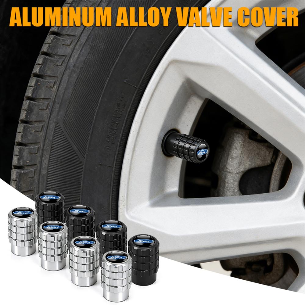 TRR400-4Pcs For Ford Focus Kuga Mondeo Ranger Fiesta Mustang ST Shelby Fusion Edge Car Styling Wheel Valve Caps Stem Cover Accessories