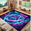 Neon Colorful Theme Crystal Velvet Floor Rug Personalized Custom Name Text Warm Carpet Home Decoration