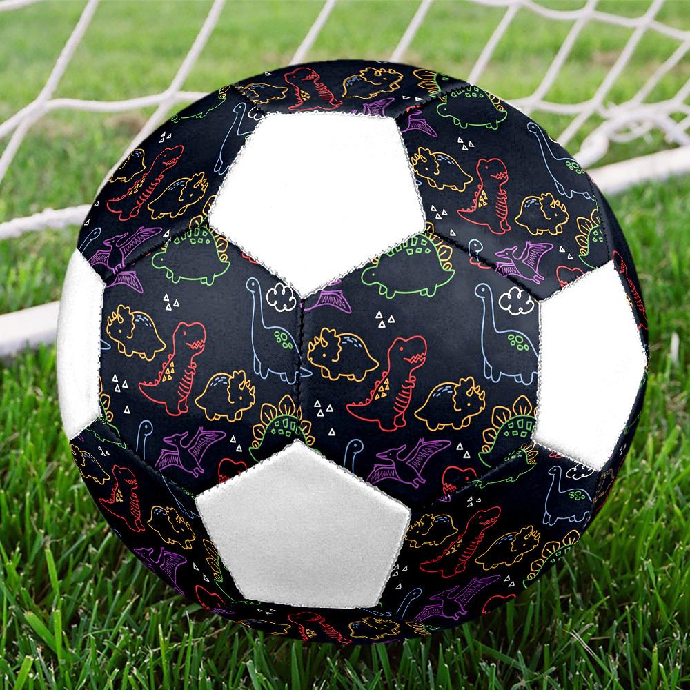 1pc Neon Dinosaur Party Lightweight PVC Training Soccer Ball, Size 5, Suitable for Indoor and Outdoor TrainingGift y6033