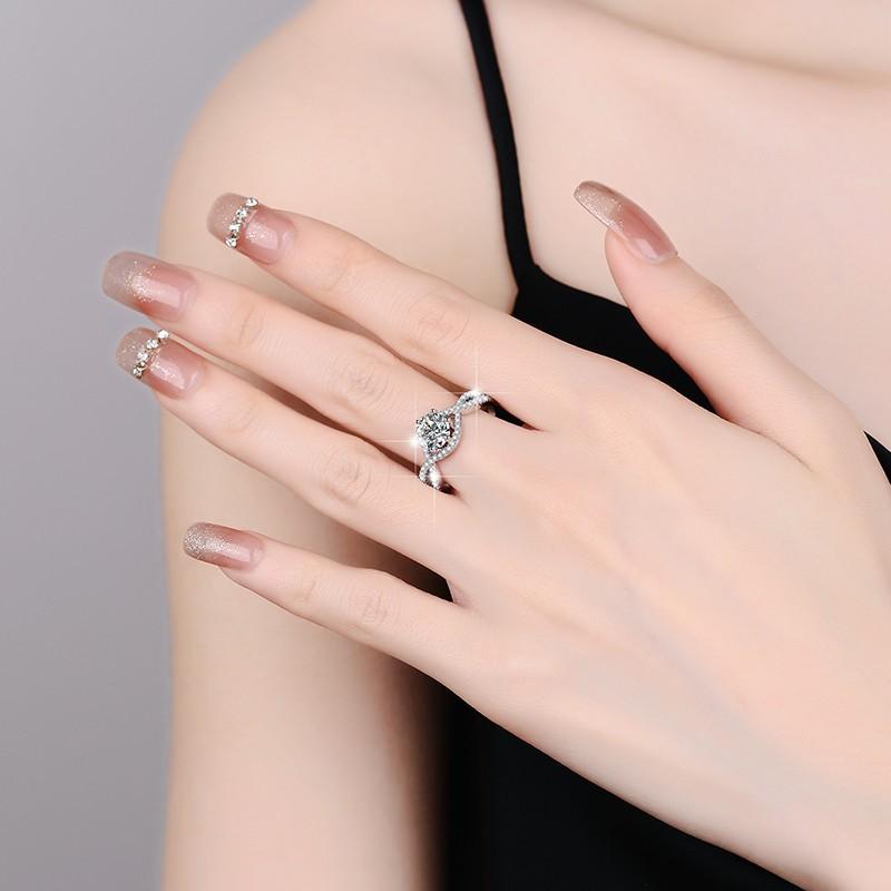 D цвет 1 карат муассанит S925 серебряное кольцо кольцо с муассанитом женские серебряные украшения обручальное кольцо с бриллиантом обручальное кольцо подарок для подруги