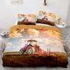 Children's Tractor Quilt Cover Boys Duvet Cover Set Tractor Bedding Set Truck Farm Tool Cart Comforter Cover Set 3D Printing