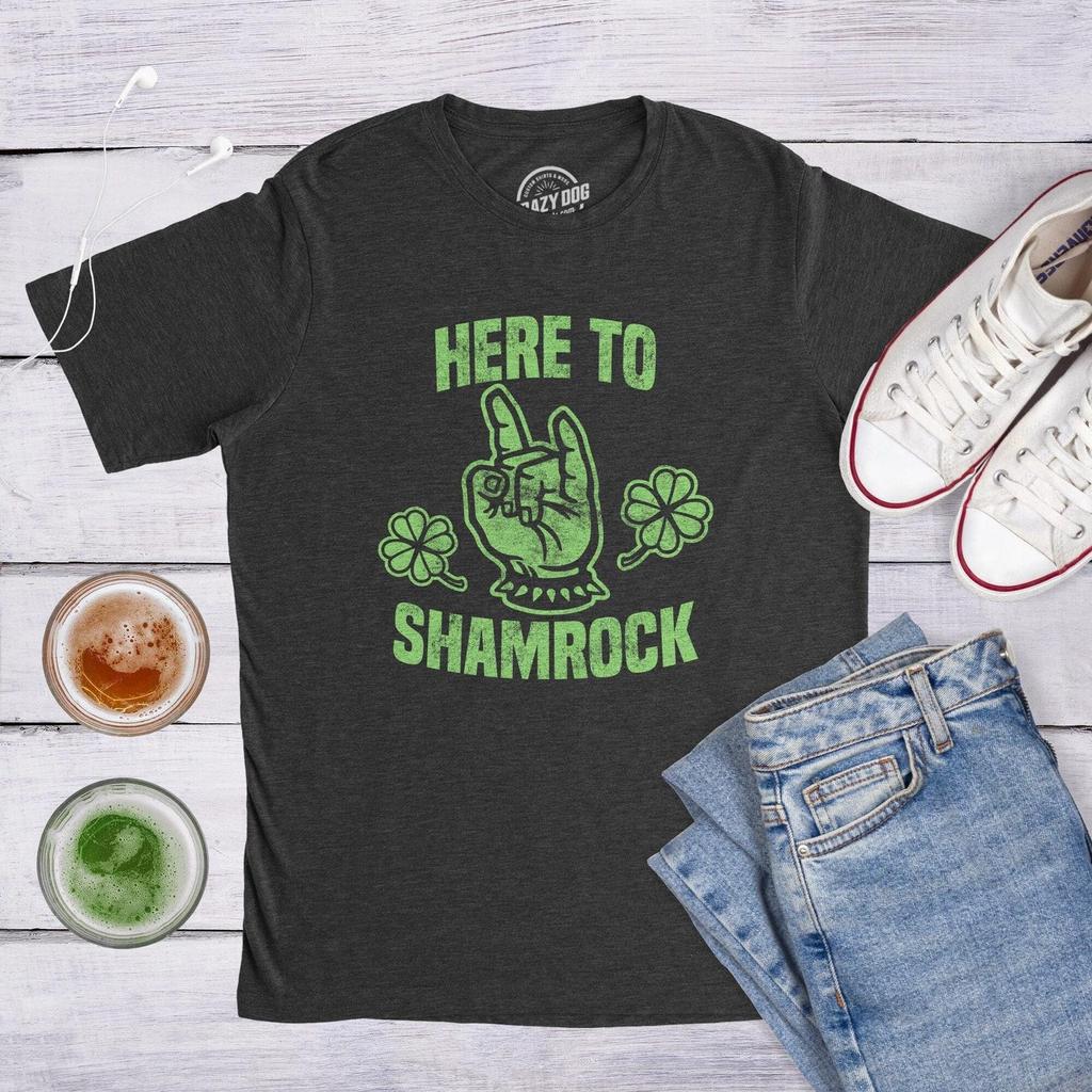 Here To Shamrock T-Shirt, Funny St. Patrick's Day Metalhead Tee