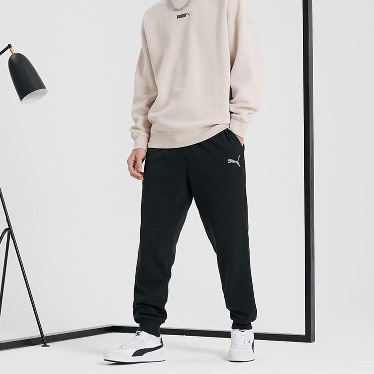 Puma Основные брюки дышащие трикотажные спортивные брюки мужские низ черный 679489-01