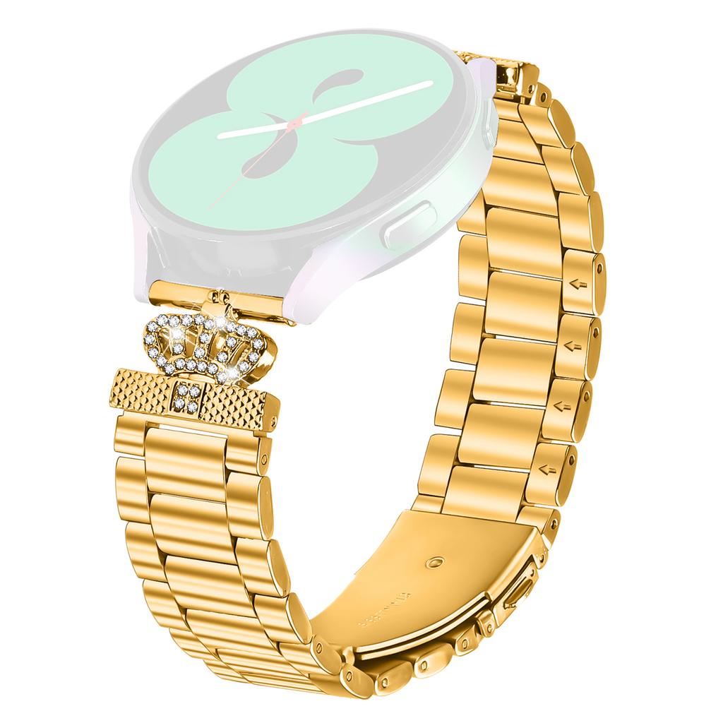 For Coros Apex 42mm Stainless Steel Strap Crown Shape Rhinestone Decor Watch Band