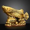 Фэншуй Чистая Медная Рыба Орнамент Золотой Дракон Рыба Сокровище Чаша Гостиная Офисный Стол Талисман Богатства Украшение