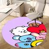 Персонажи BT21, Круглый коврик-подкладка под стул, Ковер для офиса, Машинная стирка, Нескользящий, Подходит для гостиных, спален