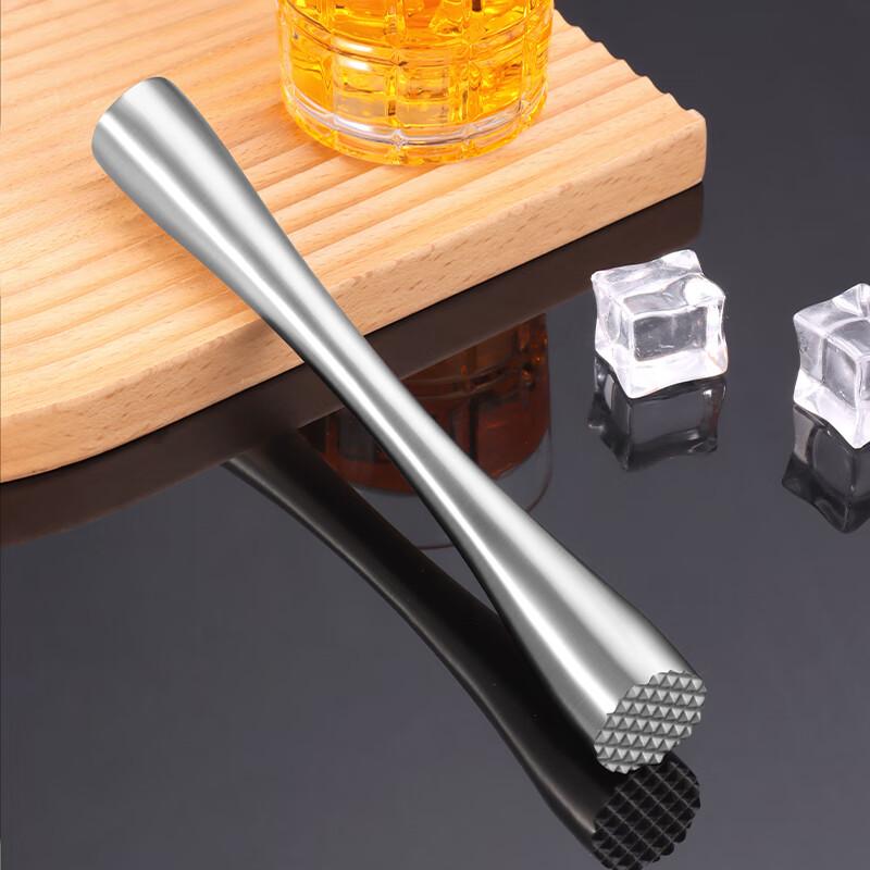 BJ Stainless Steel Ice Crusher Hammer, Ice Breaker, Juicer Stick, Shaker Cup Muddler, Lemon Tea Tool, Ice Crusher Hammer, 26cm Long Versio
