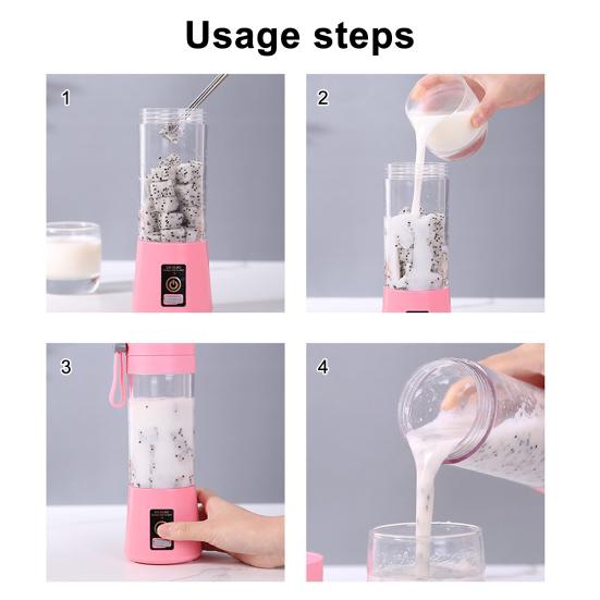 Портативный блендер USB-перезаряжаемый беспроводной мини-блендер для смузи и соков с 6 лезвиями из нержавеющей стали без BPA