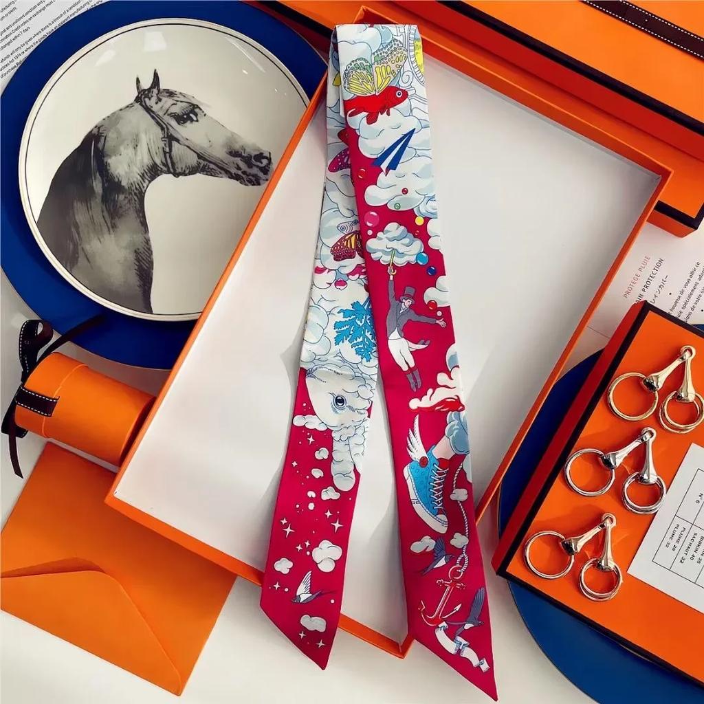 100% Mulberry Silk Ribbon Long Hair Bows Scarf Headscarf Fashion Hair Ties Ribbons Multifunctional Headband Bandana Hair