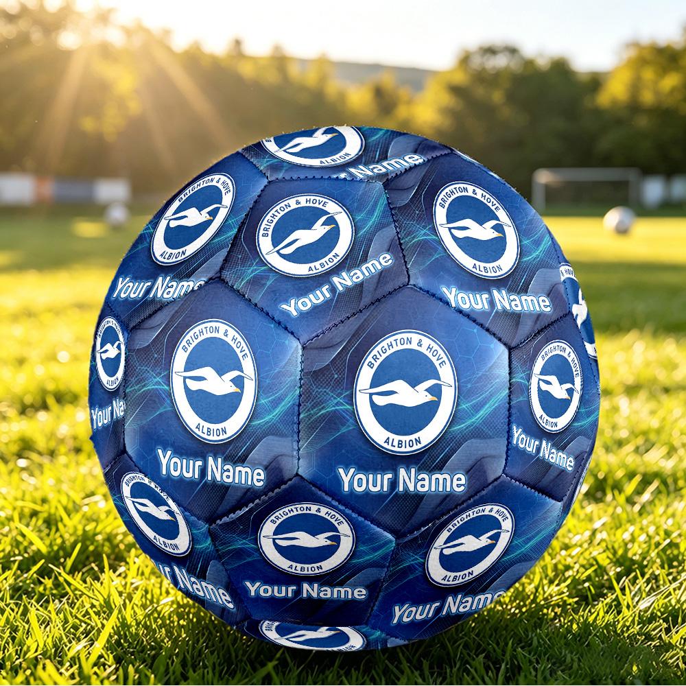 Personalized Size 5 Football Brighton & Hove Albion Football Pattern Outdoor Game Sports Ball Gift