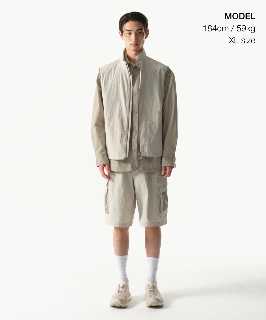 Musinsa Standard [City Leisure] Mesh Pocket Vest [Dusty Cream]