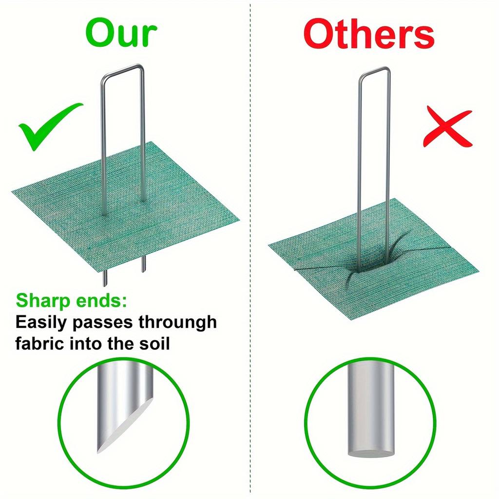 20 шт. оцинкованных стальных U-образных кольев для крепления ткани и палаток