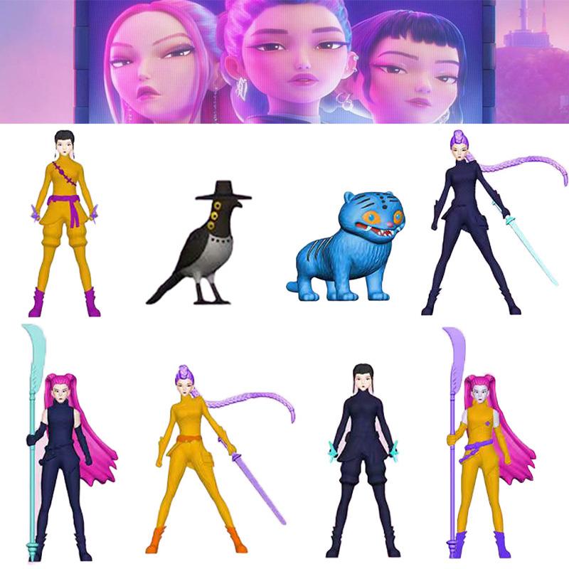 8 шт./комплект Аниме Kpop Охотники на демонов Фигурка-игрушка Derpys Tiger Rumi Mira Zoey Sussy Фигурка Кукла Для детей Фанатов Подарок Украшение