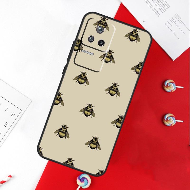 Золотой Медовый Сотовый Чехол с Пчелой для Xiaomi 11T 12T 13T 14T Pro 13 14 15 Ultra POCO X7 Pro X3 X5 X6 F5 F6 M6 Pro