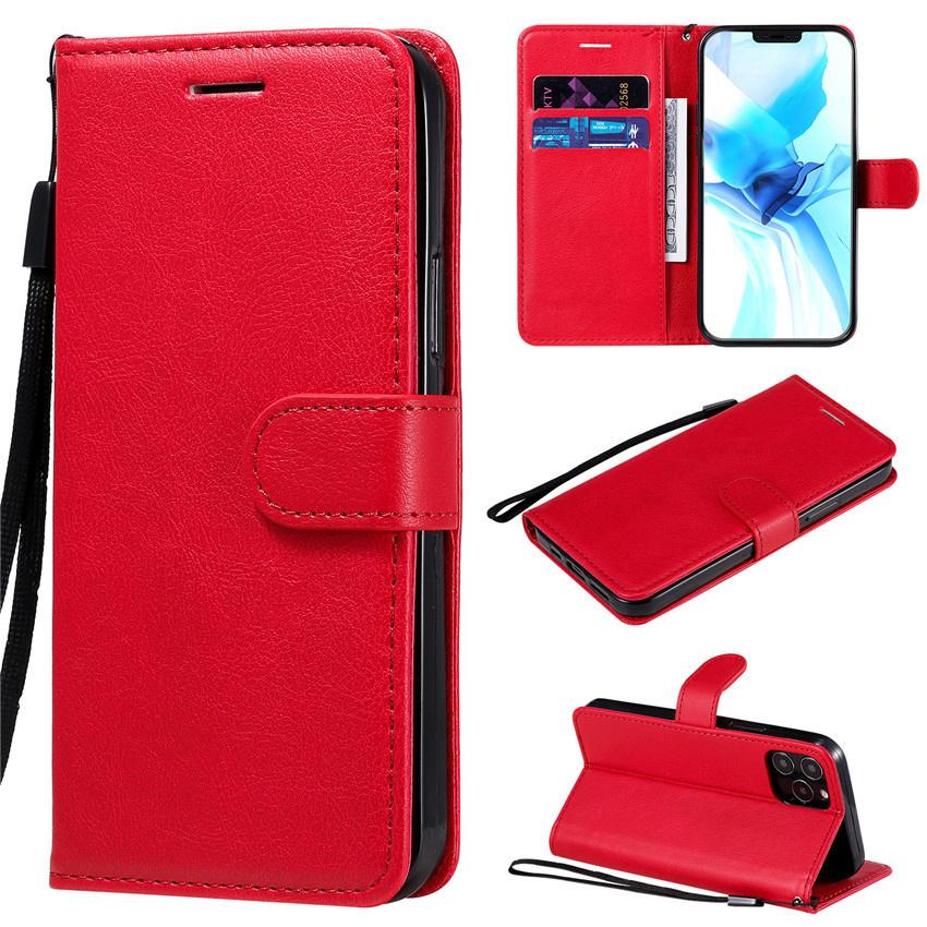 Phone Case For iPhone 13 Pro Max Huawei P50 Honor 9X Xiaomi Poco M4 Pro Redmi Note 11 11S Flip Cover Leather Wallet Book Style Solid Color Phone Cover