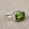 August Birthstone Green Peridot 925 Sterling Silver Ring Jewelry, Handmade Gift Artisan Ring