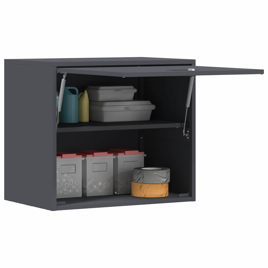 Wall Mounted Garage Cabinet with Gas Spring Door Anthracite