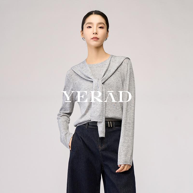 Loose layered shawl knitted sweater, women's wool sweater, versatile loose clothing