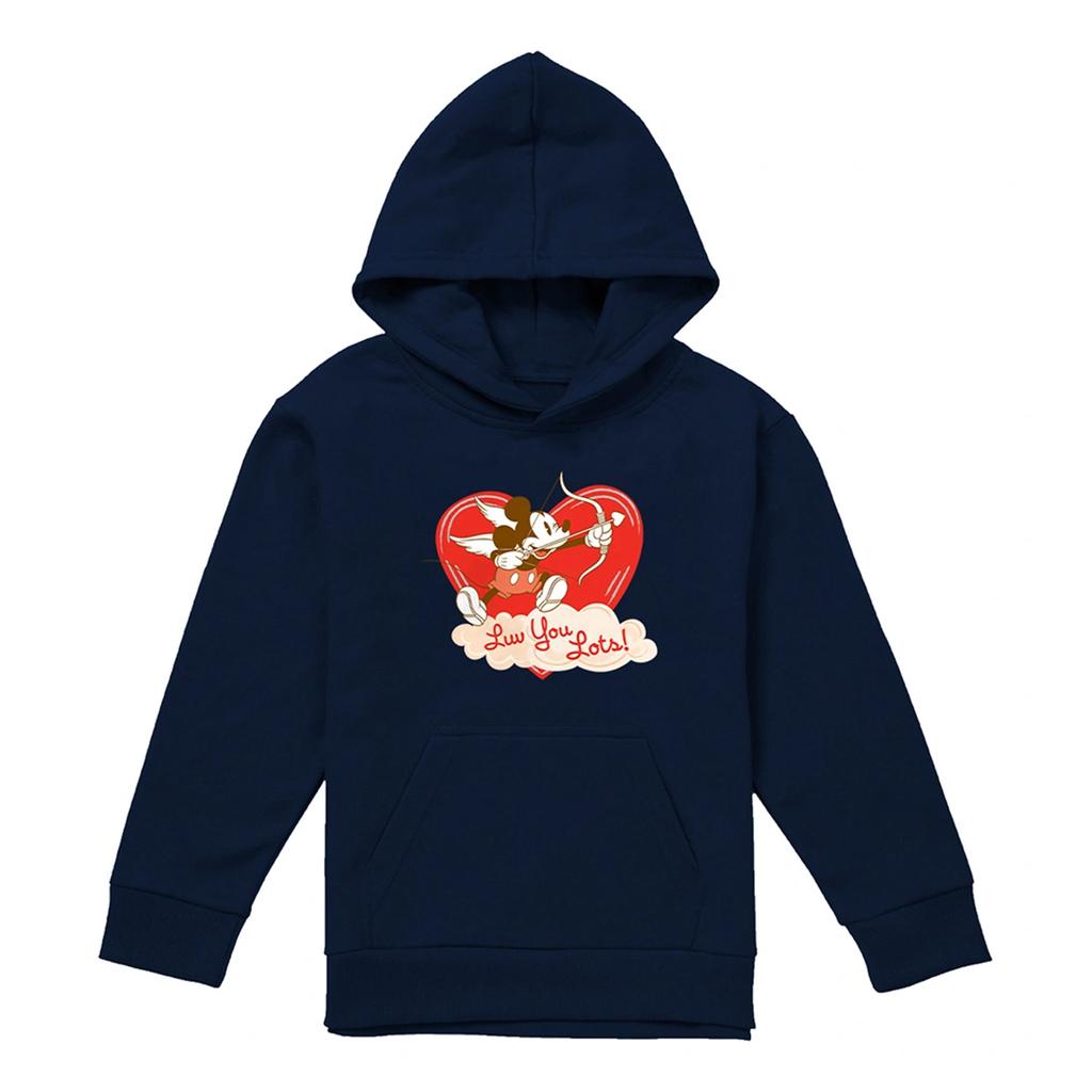 Disney Childrens/Kids Luv You Lots! Mickey Mouse Vintage Valentine`s Day Hoodie