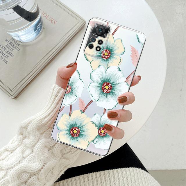Прозрачный чехол для телефона с цветочным ромашкой для Xiaomi Redmi Note 12 7 8 9 8t 11t 8 10 Pro 9s 10s 11 11s для Mi 9a 9 9c 9t 10 10c K40