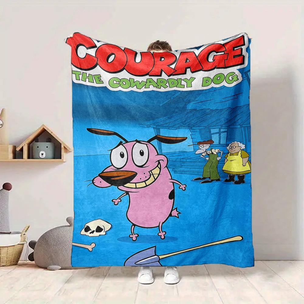1pc Courage The Cowardly Dog Blanket Versatile for Couch, Office Bed