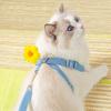 Colorful Flowers Go Out Cat Leash Rocking Chest Strap Dog Vest Anti-break Free Walking Pet Cat Rope