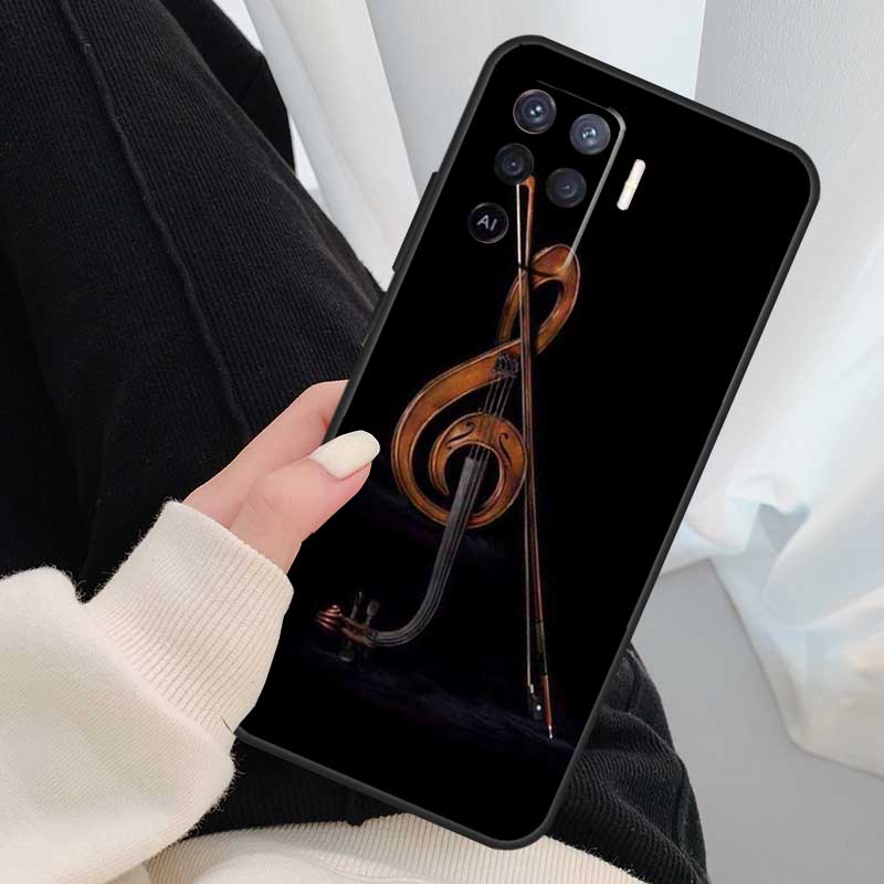 Элегантный футляр для нот со смычком для скрипки для Oppo A18 A38 A58 A78 A98 A80 A60 A40 A96 A76 A16 A94 A74 A54 A15 A17 A57 A77 A5 Pro